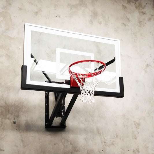 Wall mount basketball glass backboard